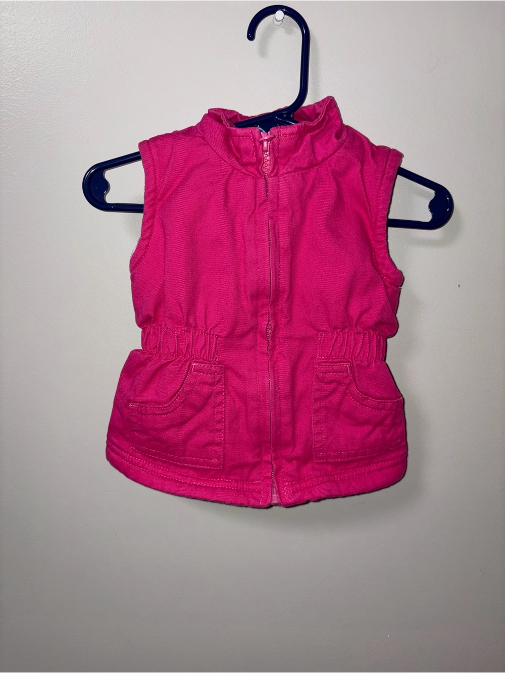Lightning Bug Hot Pink Sherpa Lined Full Zip Vest Girls 12M